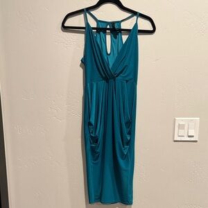 Chic Teal Backless Dress